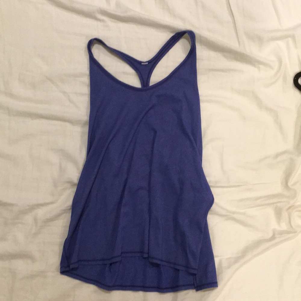 A royal blue Lululemon tank top